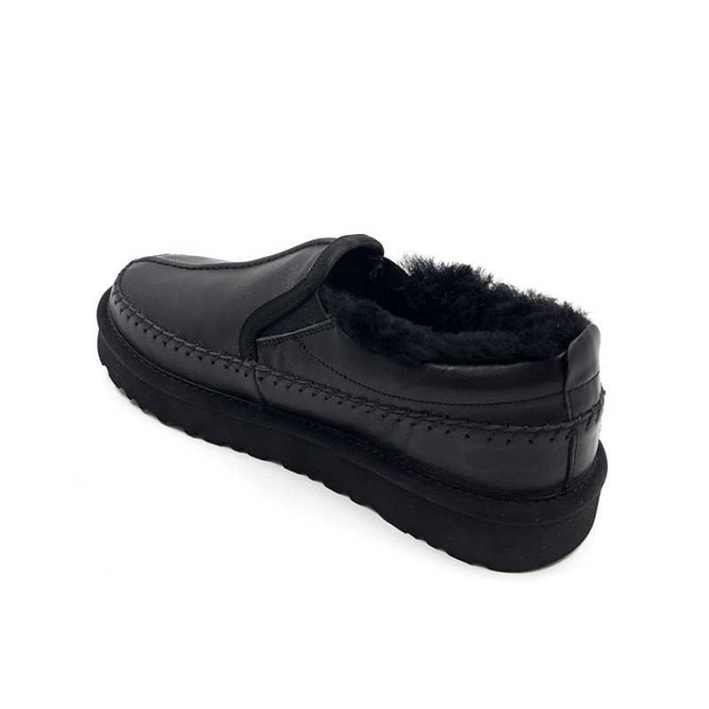 Мужские Слипоны UGG Mens Stitch Slip Leather Black