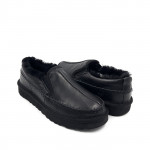UGG Mens Stitch Slip Leather Black