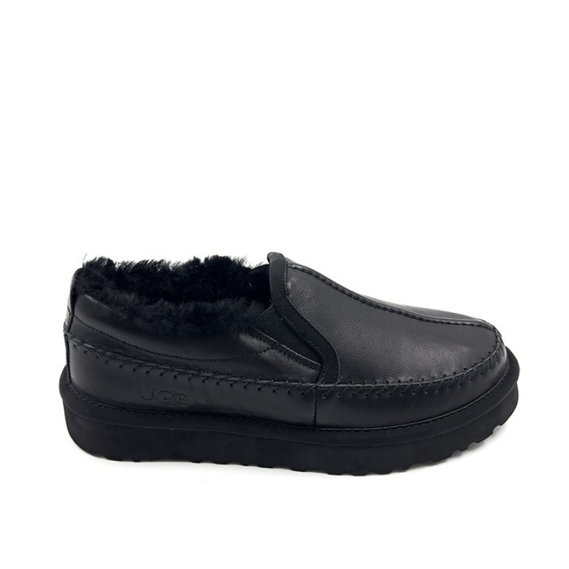 Мужские Слипоны UGG Mens Stitch Slip Leather Black