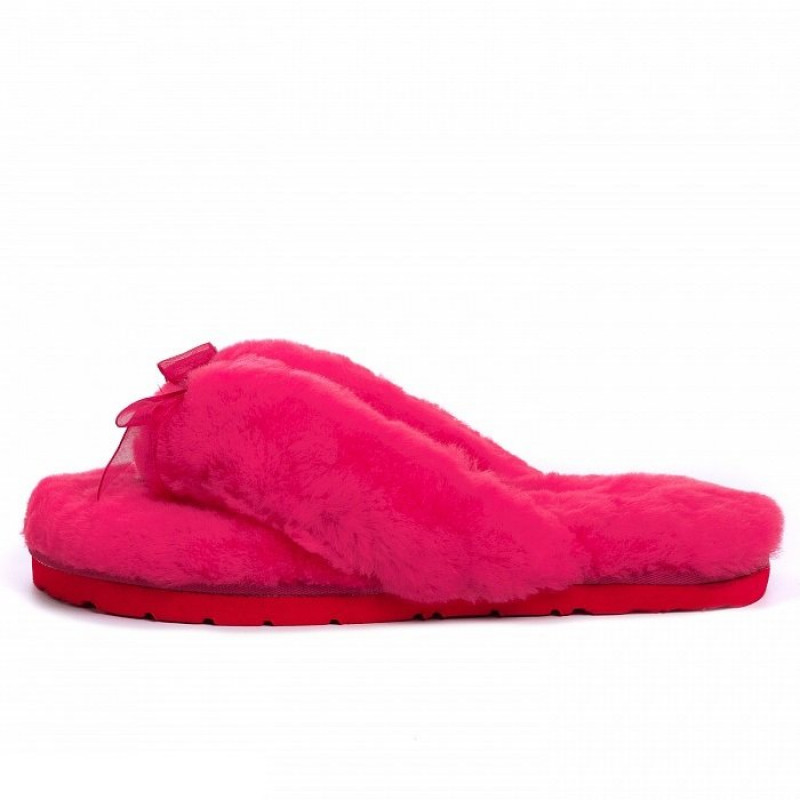 Женские тапочки UGG Fluff Flip Flop II Rose Red
