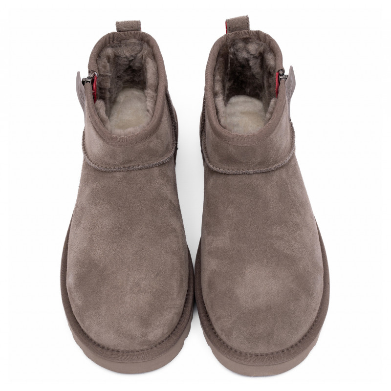 Мужские Угги UGG Mens Classic Ultra Mini Zip Smoke