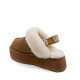 Женские тапочки UGG Funkette Suede Platform Chestnut