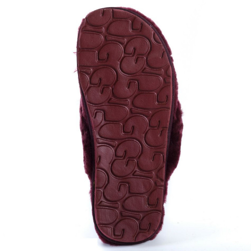 Женские тапочки UGG Fluff Flip Flop II Bordo
