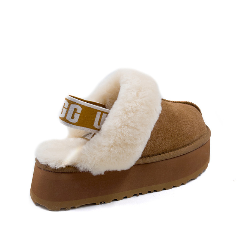 Женские тапочки UGG Funkette Suede Platform Chestnut