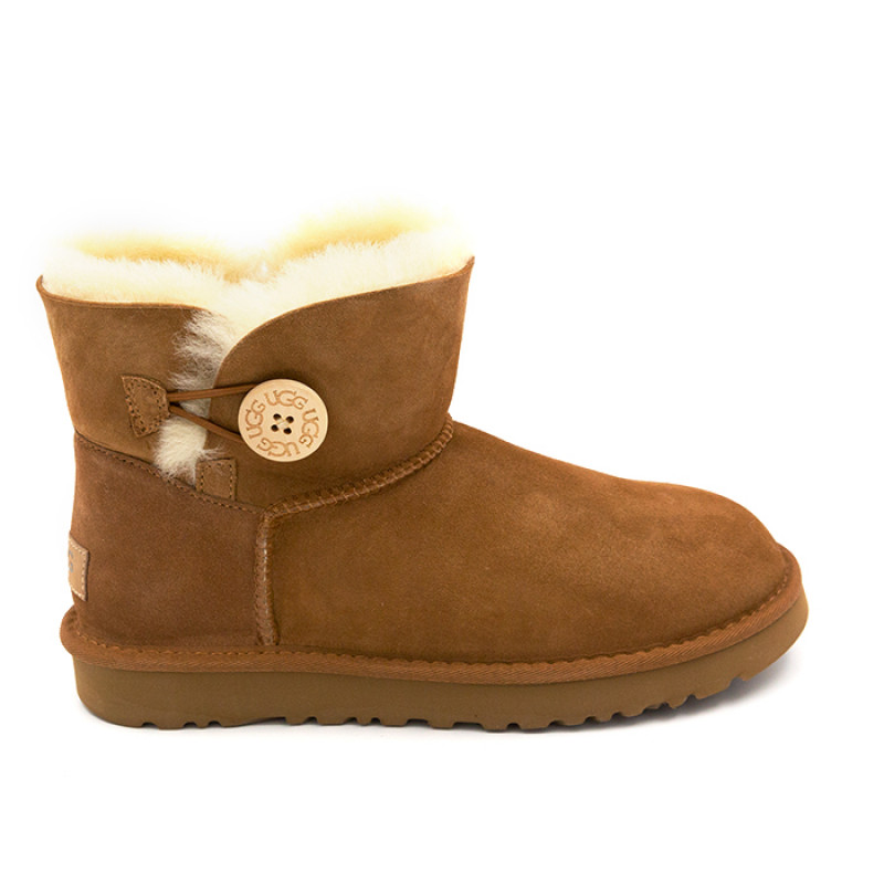 Женские угги UGG Mini Bailey Button II Chestnut