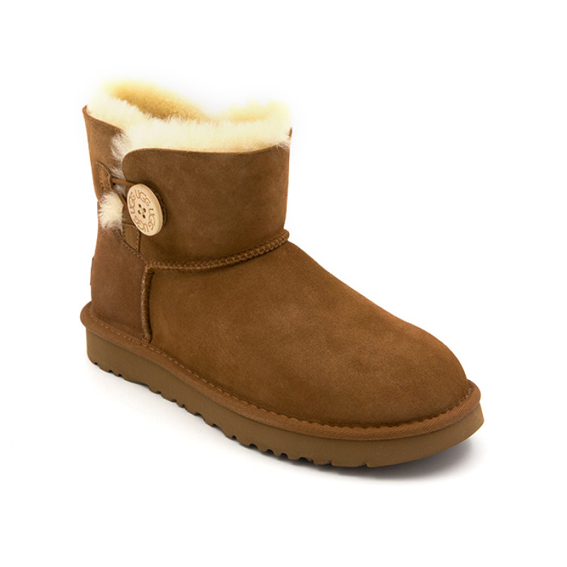 Женские угги UGG Mini Bailey Button II Chestnut
