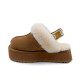 Женские тапочки UGG Funkette Suede Platform Chestnut