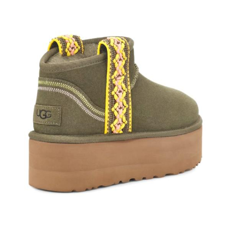 Женские Угги UGG Classic Ultra Mini Braid Platform Burnt Olive