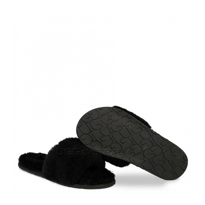 Ugg fuzzy best sale slides