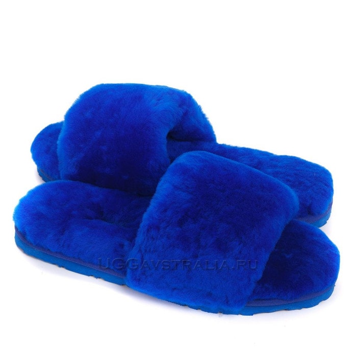 Женские тапочки UGG Fluff Slide Slippers Blue