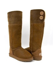 Угги UGG Over The Knee Bailey Button II Bomber Chestnut