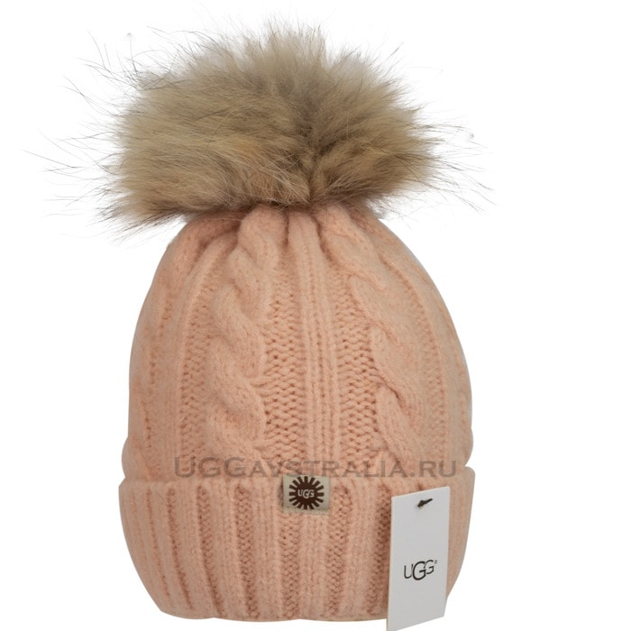 Женская шапка UGG Knit Pom Hat Pink