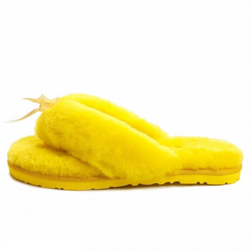 Женские тапочки UGG Fluff Flip Flop II Yellow