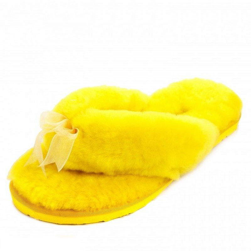Женские тапочки UGG Fluff Flip Flop II Yellow