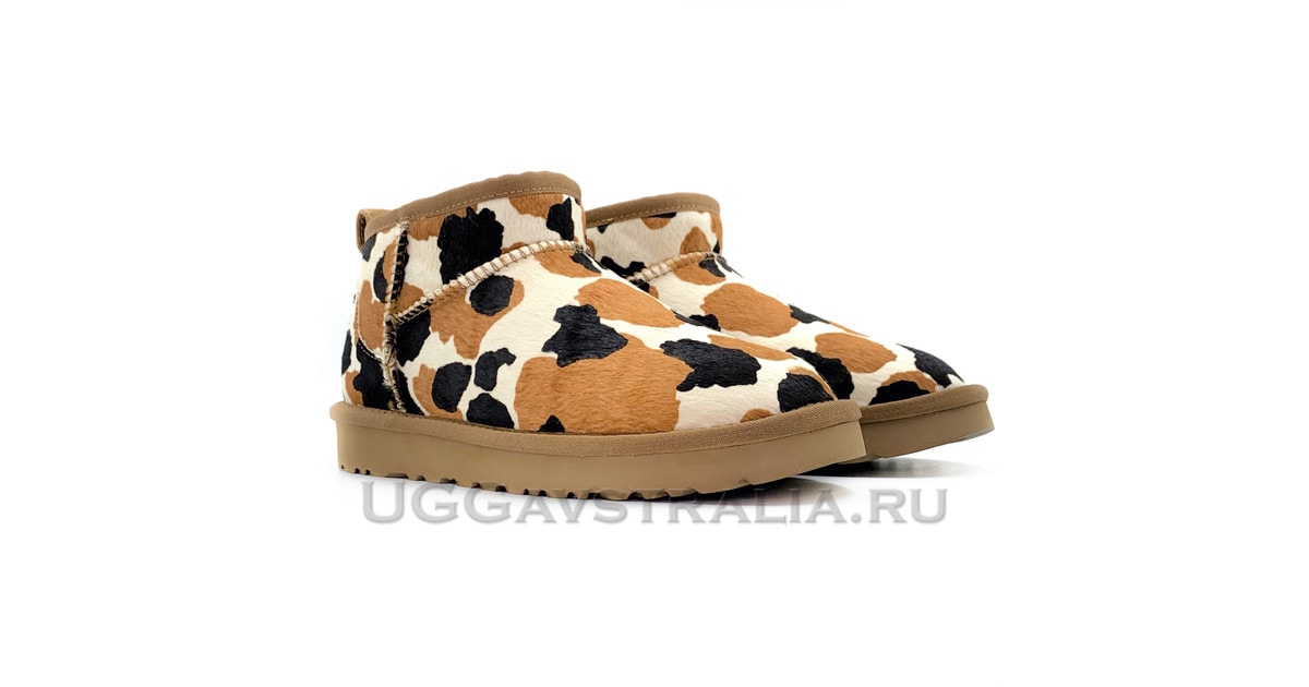 Угги UGG Classic Ultra Mini Cow Print ✓ Купить по цене 7990 руб