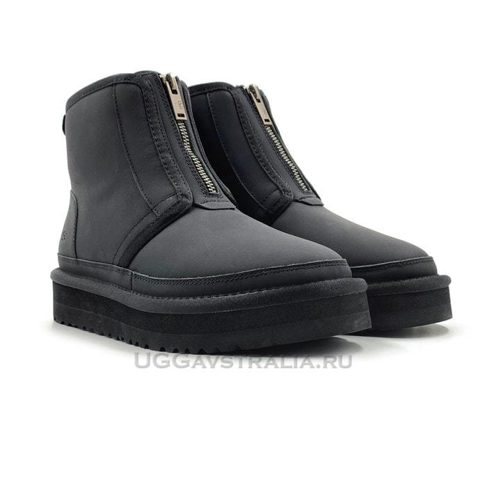 Женские ботинки UGG Neumel Platform Zip Leather Black