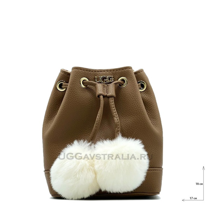 Женская сумка UGG Aaliyah Bucket Crossbody Pom Chestnut