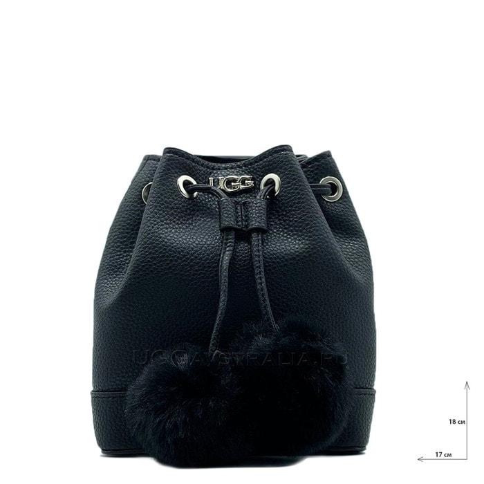 Женская сумка UGG Aaliyah Bucket Crossbody Pom Black