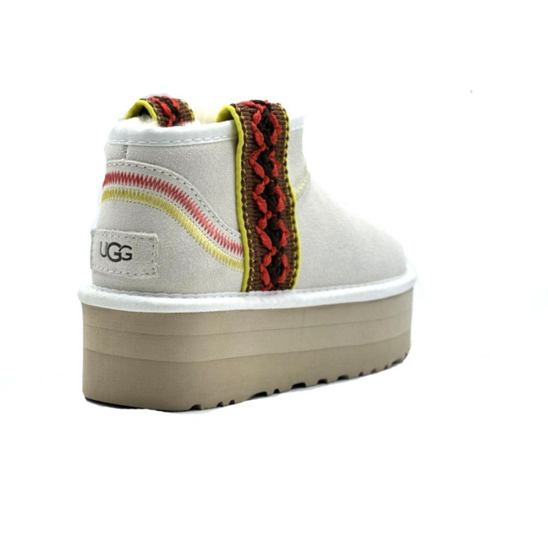 Женские Угги UGG Classic Ultra Mini Braid Platform White