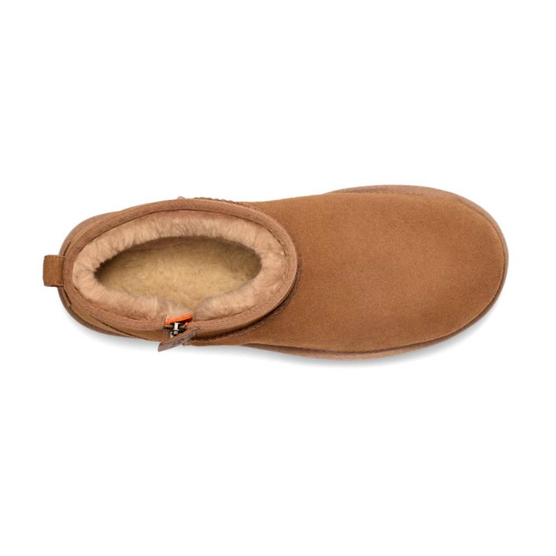 Женские Угги UGG Classic Ultra Mini Zip Chestnut