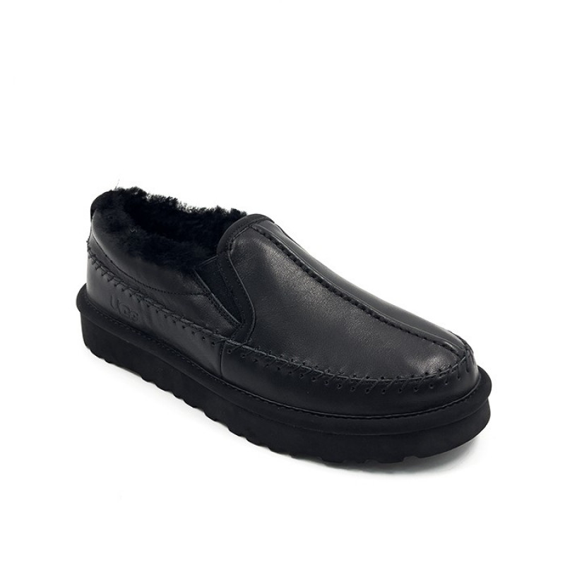 Женские Слипоны UGG Stitch Slip On Leather Black