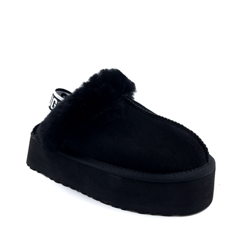 Женские тапочки UGG Funkette Suede Platform Black