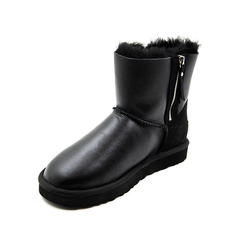 Мужские Угги UGG Mens Classic Mini Double Zip Metallic Black