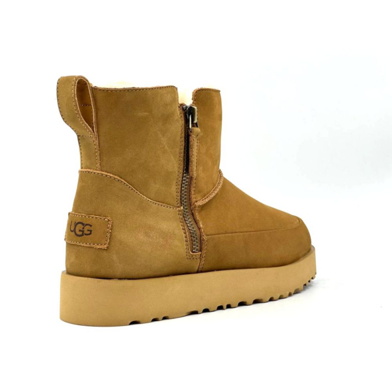 Женские Угги UGG Classic Zip Mini Suede Chestnut