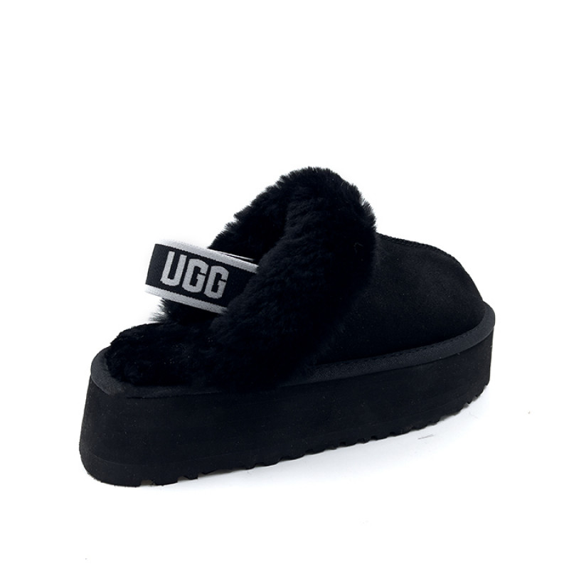 Женские тапочки UGG Funkette Suede Platform Black