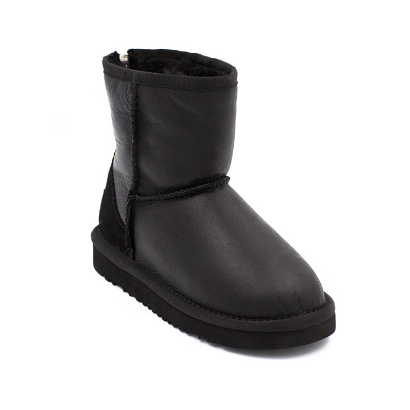 Детские Угги UGG Kids Classic Short Zip Metallic Black
