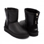 UGG Kids Classic Short Zip Metallic Black