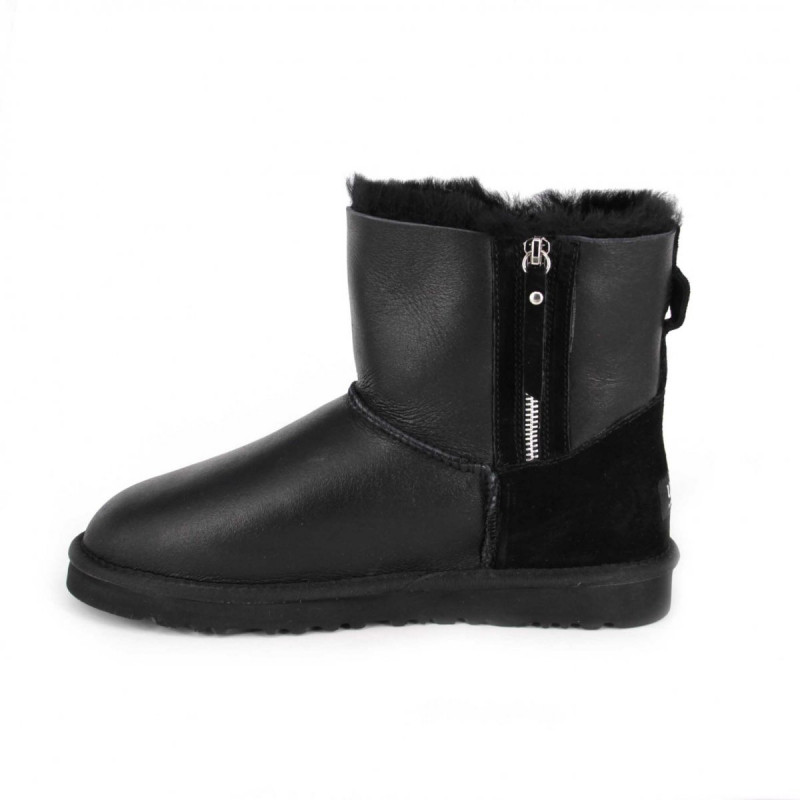 Мужские Угги UGG Mens Classic Mini Double Zip Metallic Black