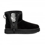 UGG Classic Mini Zipper Tape Logo Black
