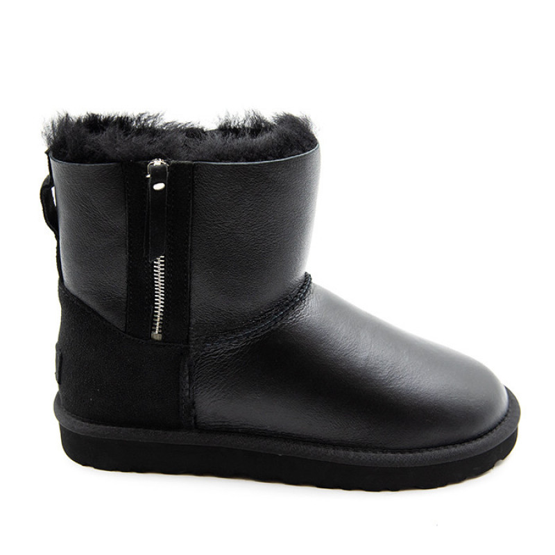 Мужские Угги UGG Mens Classic Mini Double Zip Metallic Black