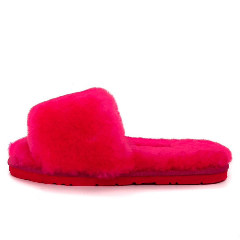 Женские тапочки UGG Fluff Slide Slippers Rose Red