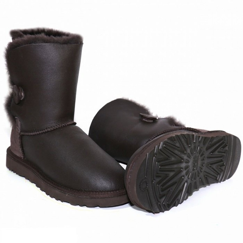 Женские Угги UGG Bailey Button Metallic Chocolate