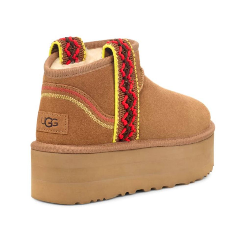 Женские Угги UGG Classic Ultra Mini Braid Platform Chestnut