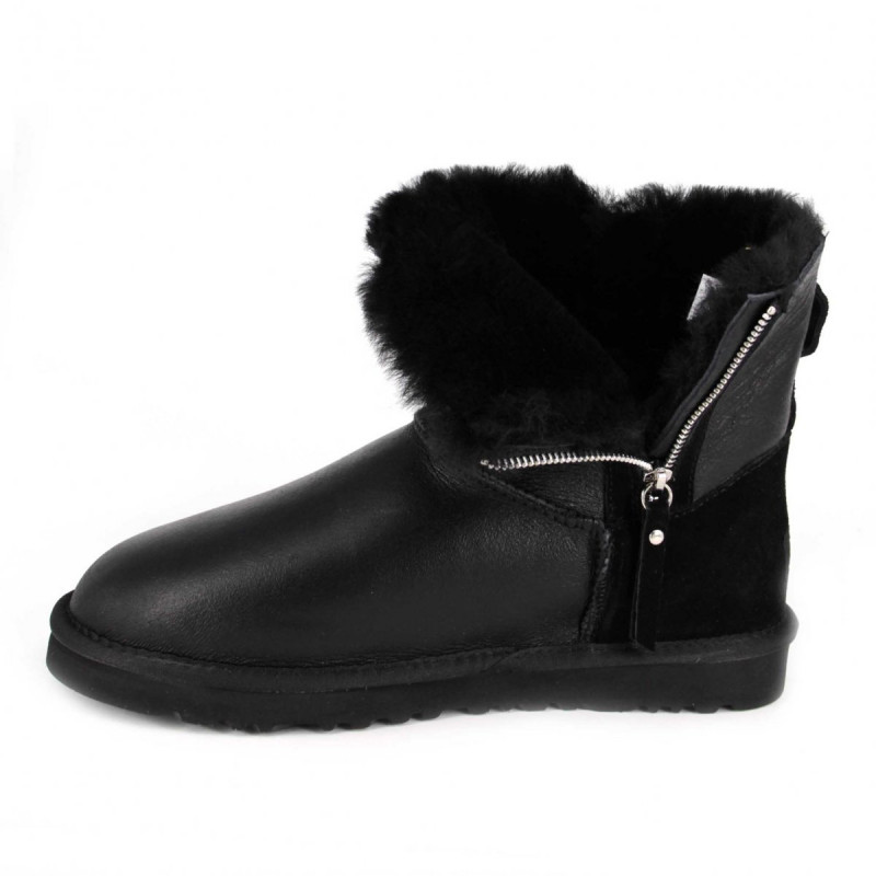 Мужские Угги UGG Mens Classic Mini Double Zip Metallic Black