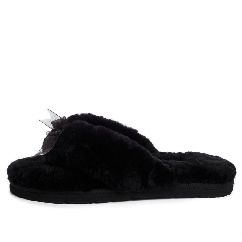 Женские тапочки UGG Fluff Flip Flop II Black