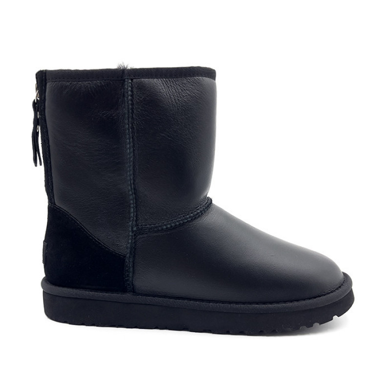 Мужские Угги UGG Mens Classic Short Zip Metallic Black