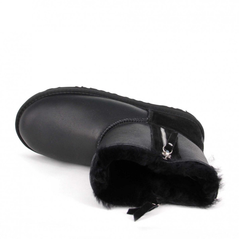Мужские Угги UGG Mens Classic Mini Double Zip Metallic Black
