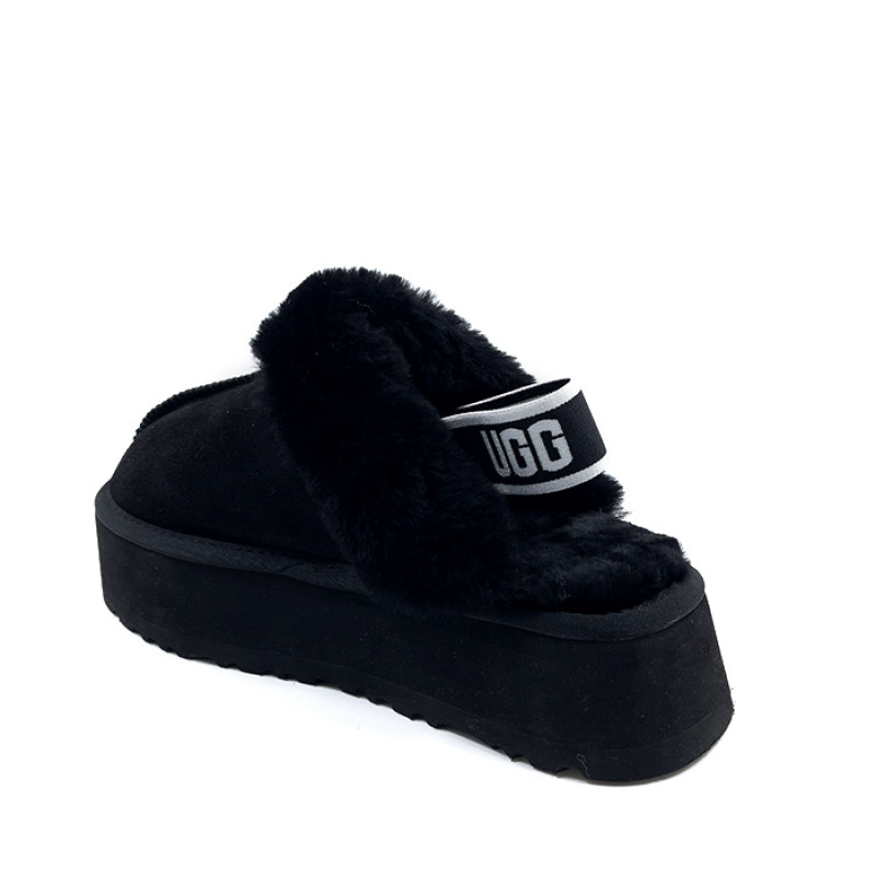 Женские тапочки UGG Funkette Suede Platform Black