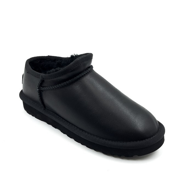 Женские Слипоны UGG Ultra Mini Tasman Leather Black