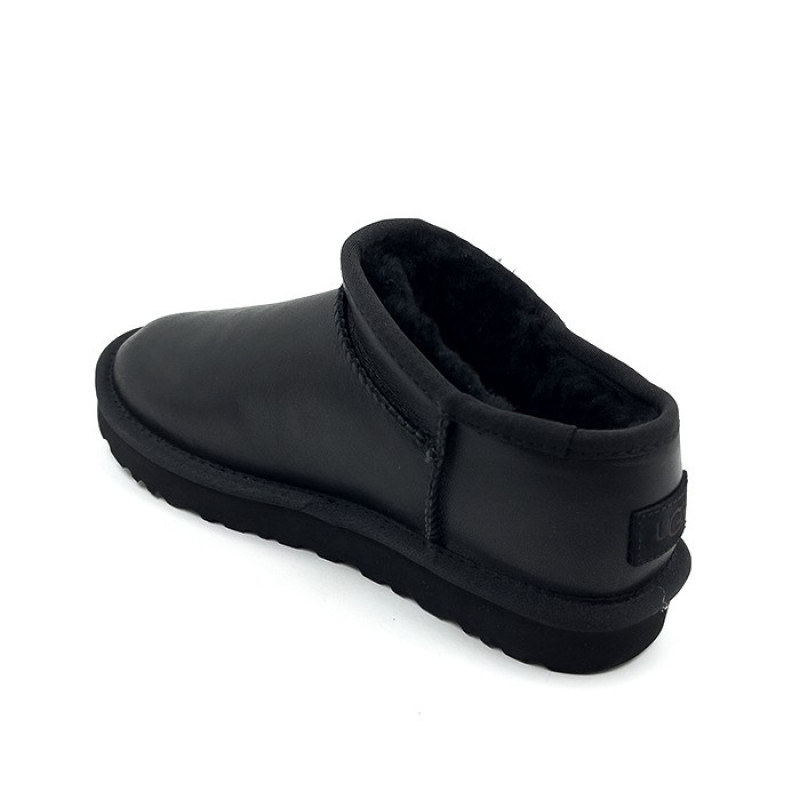 Женские Слипоны UGG Ultra Mini Tasman Leather Black