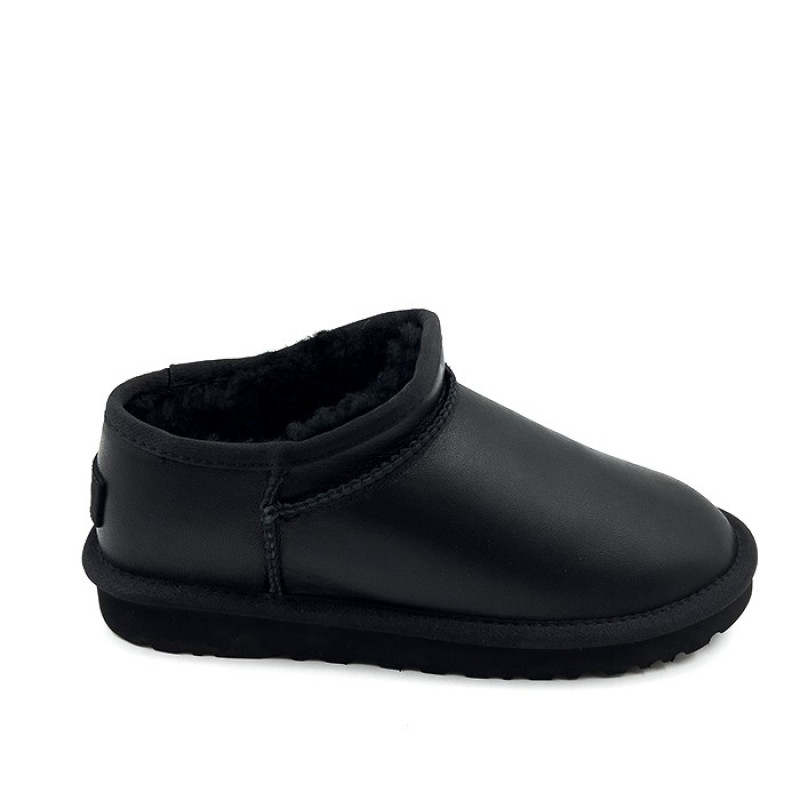 Женские Слипоны UGG Ultra Mini Tasman Leather Black