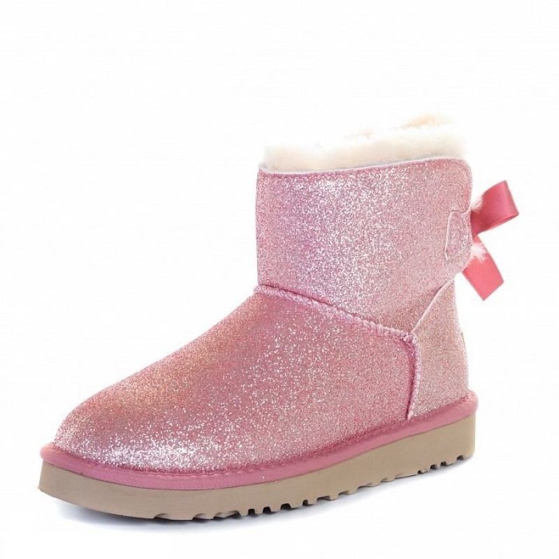 Женские Угги UGG Mini Bailey Bow Sparkle Pink