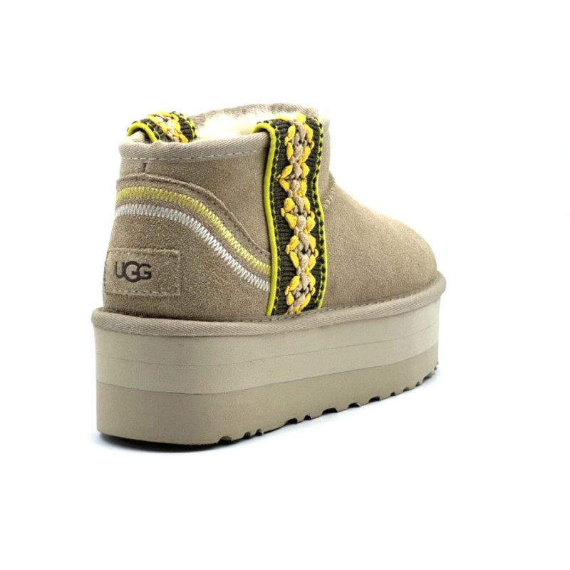 Женские Угги UGG Classic Ultra Mini Braid Platform Sand