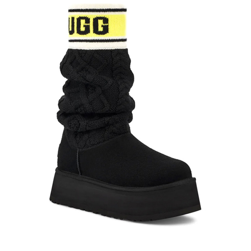 Женские угги UGG Classic Sweater Letter Black