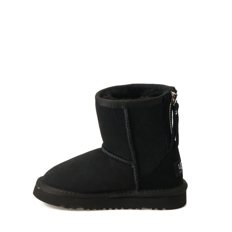 Детские Угги UGG Kids Classic Short Zip II Black