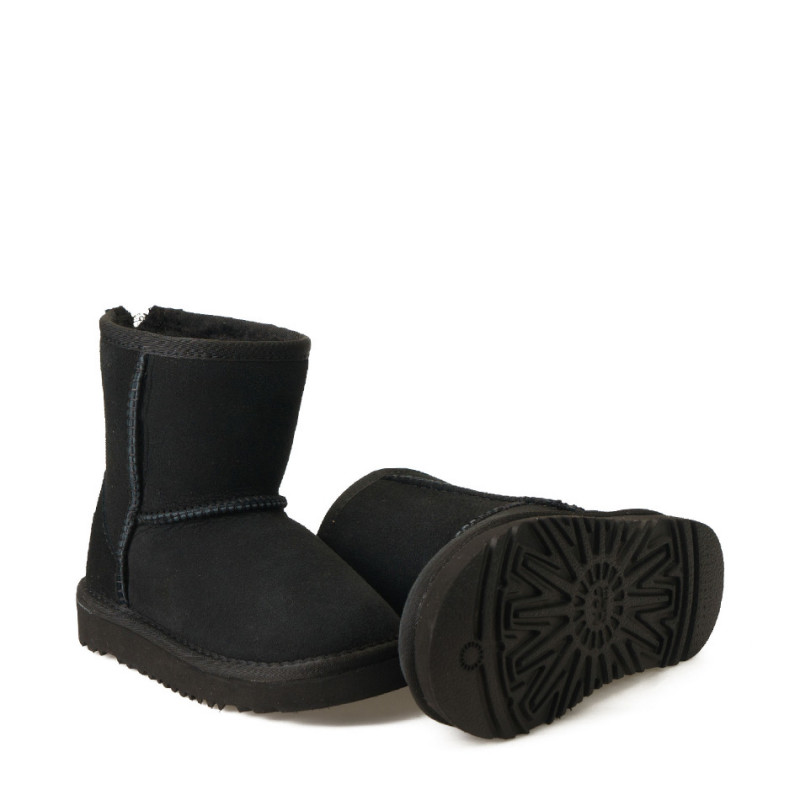 Детские Угги UGG Kids Classic Short Zip II Black